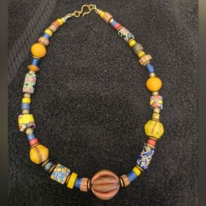 Antique Venetian African Trade Bead Necklace Miriam Haskell